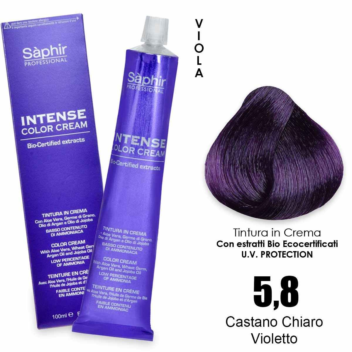 Saphir  intense color cream - 5.8 castano chiaro violetto