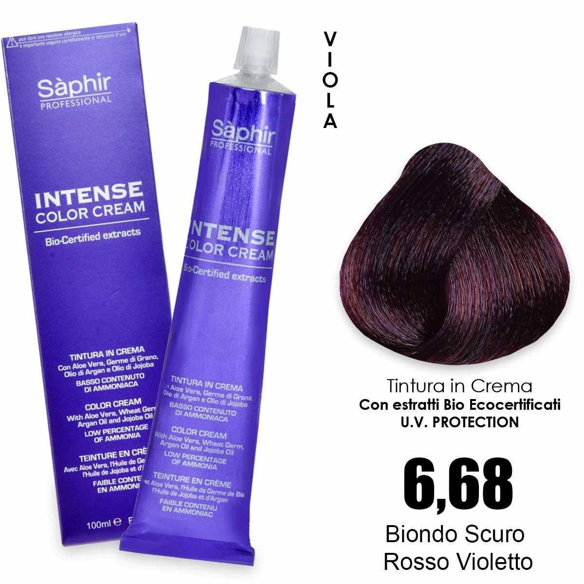 Saphir  intense color cream - 6.68  biondo scuro rosso violetto