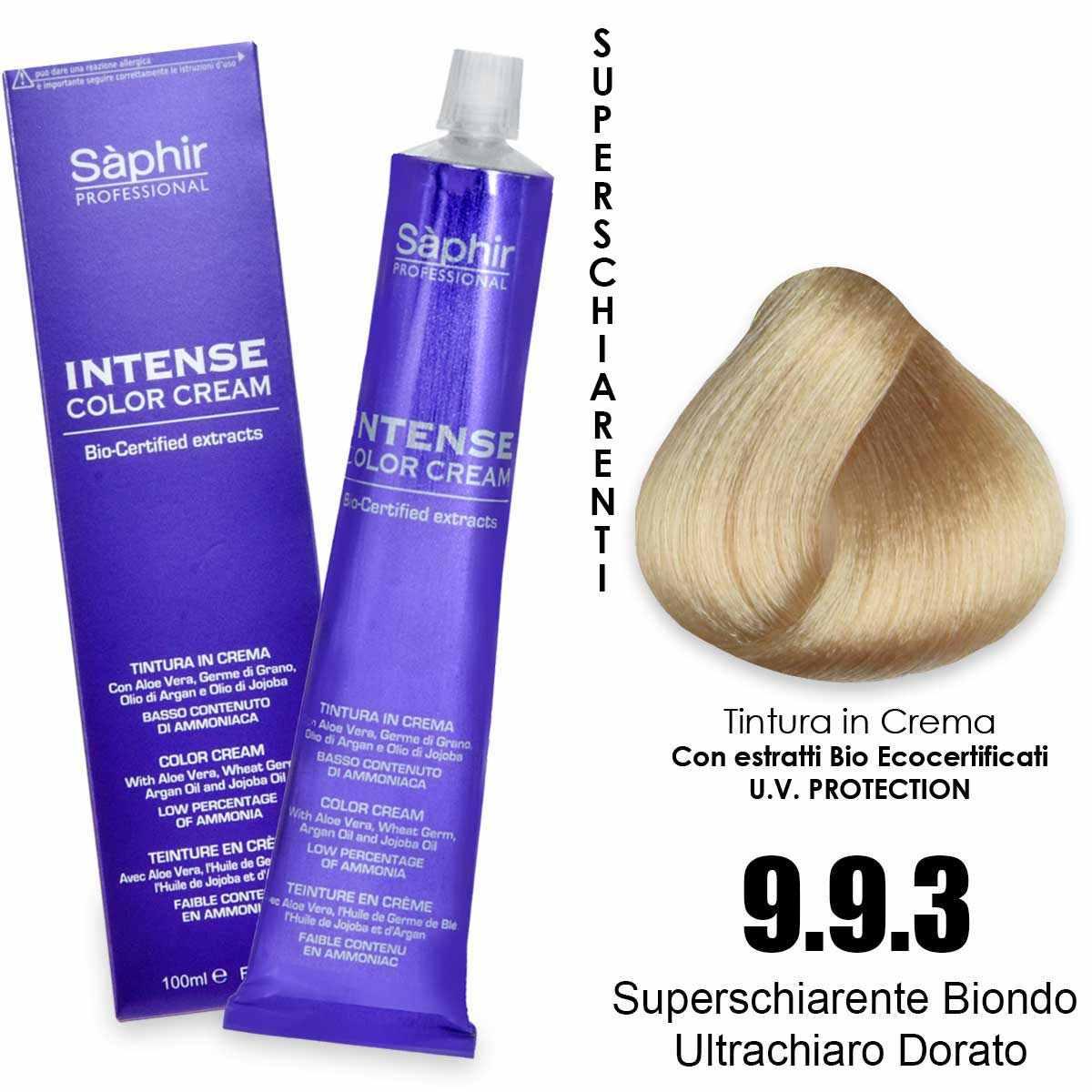 Saphir  intense color cream - 9.9.3 superschiarente biondo ultrachiaro dorato