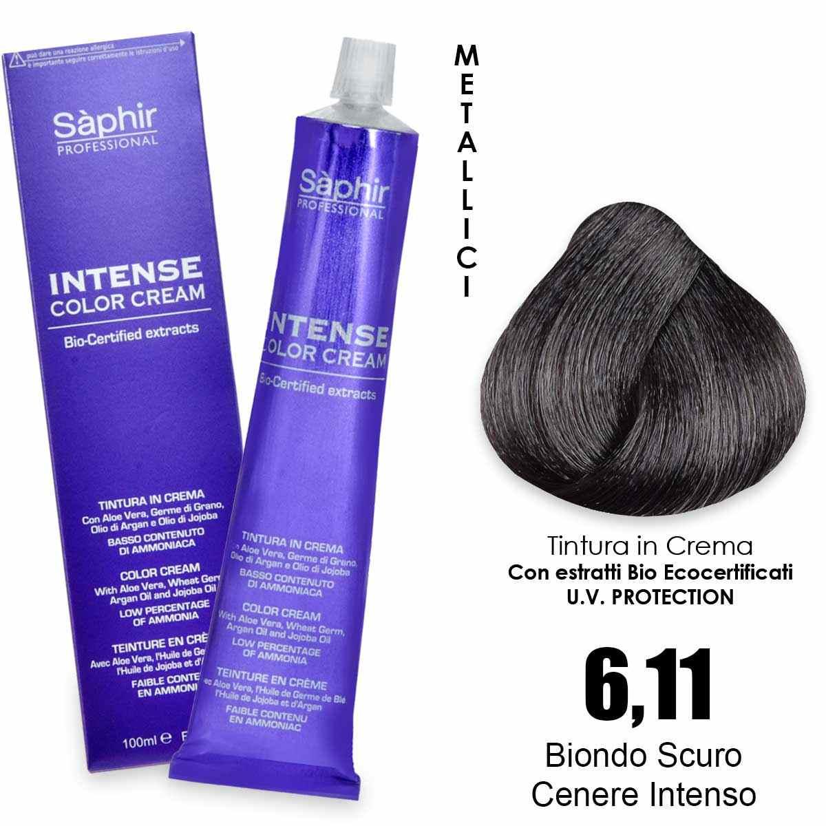 Saphir  intense color cream - 6.11 biondo scuro cenere intenso