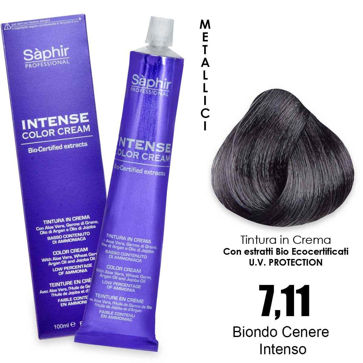Saphir  intense color cream - 7.11 biondo cenere intenso