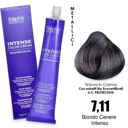 Saphir  intense color cream - 7.11 biondo cenere intenso