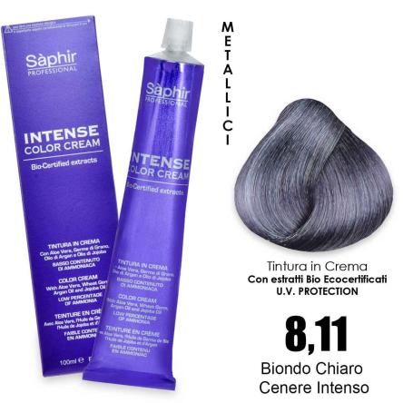 Saphir  intense color cream - 8.11 biondo chiaro cenere intenso