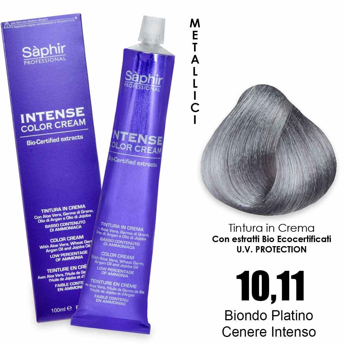 Saphir  intense color cream - 10.11 biondo platino cenere intenso