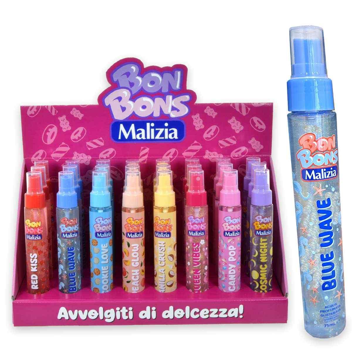 Bon bons malizia acqua profumata 75 ml expo x 24 pezzi assortiti