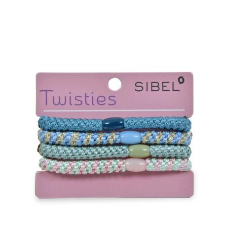 Sibel twisties elastici per capelli  4 pezzi green