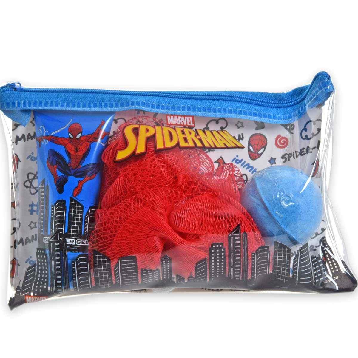 Spiderman beauty case gel doccia 35 ml + spugna + bath bomb