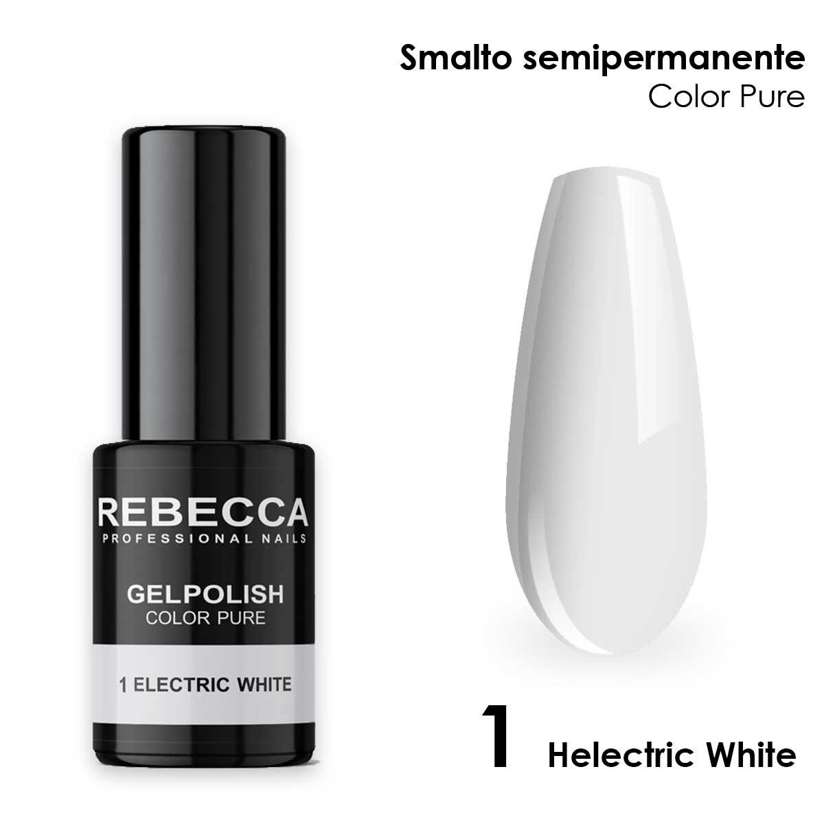 Rebecca gel polish soak off color pure 5 ml  smalto semipermanente n.1