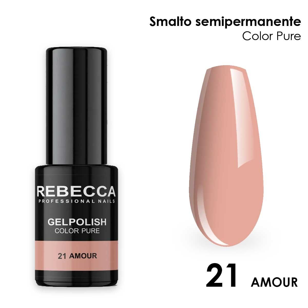Rebecca gel polish soak off color pure 5 ml  smalto semipermanente n.21