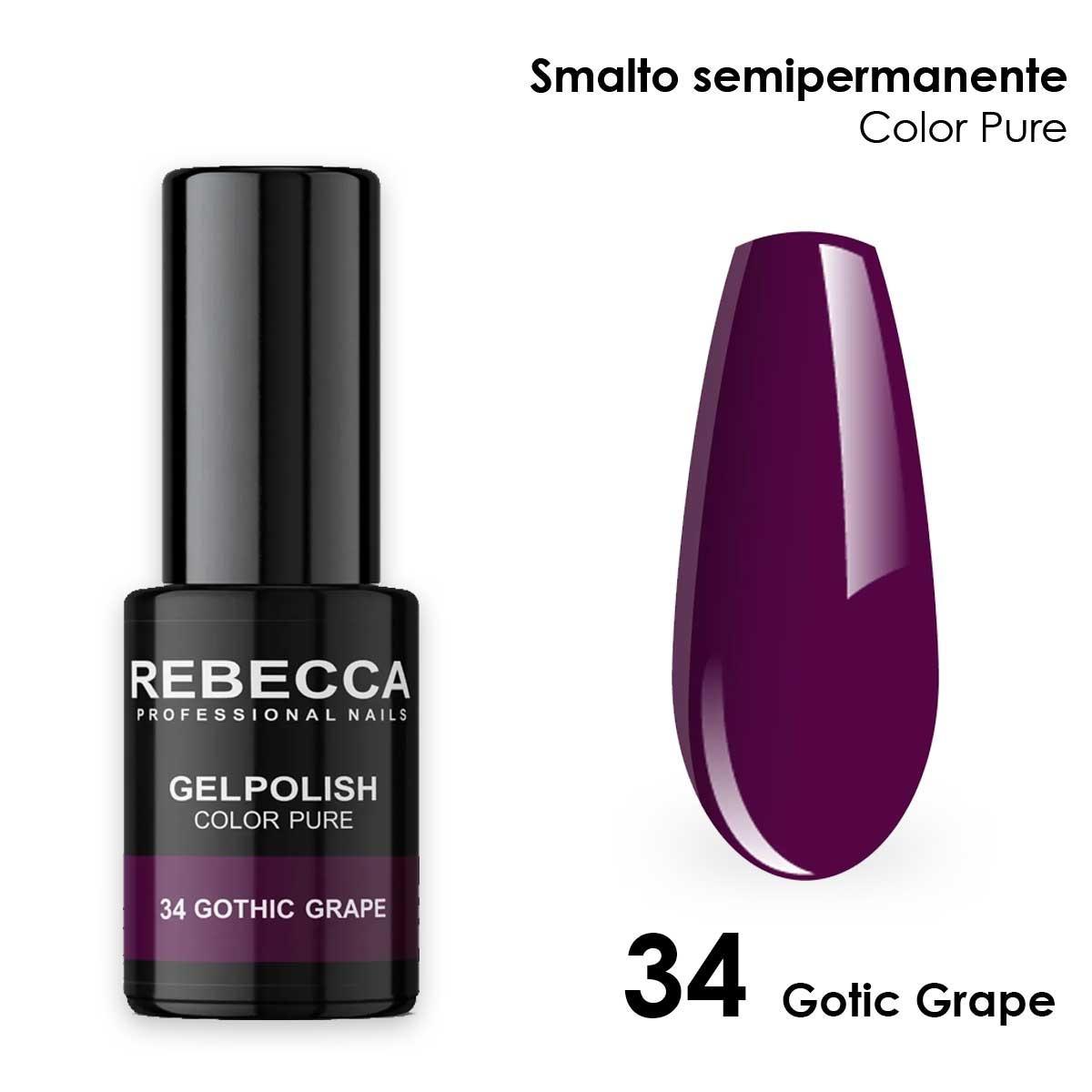 Rebecca gel polish soak off color pure 5 ml  smalto semipermanente n.34