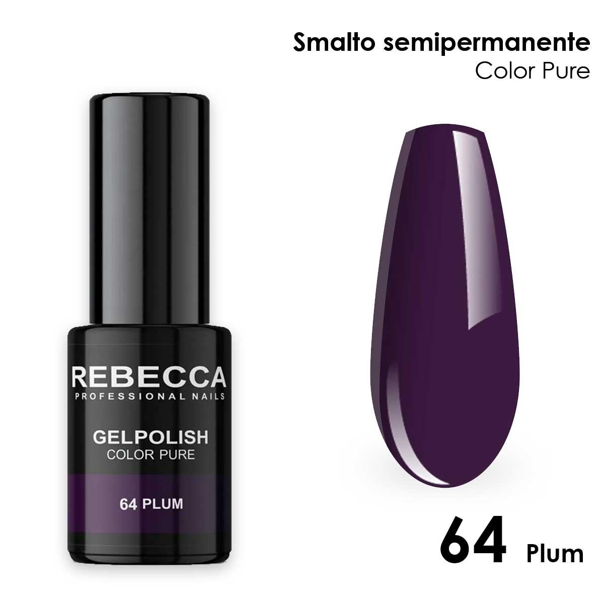 Rebecca gel polish soak off color pure 5 ml  smalto semipermanente n.64