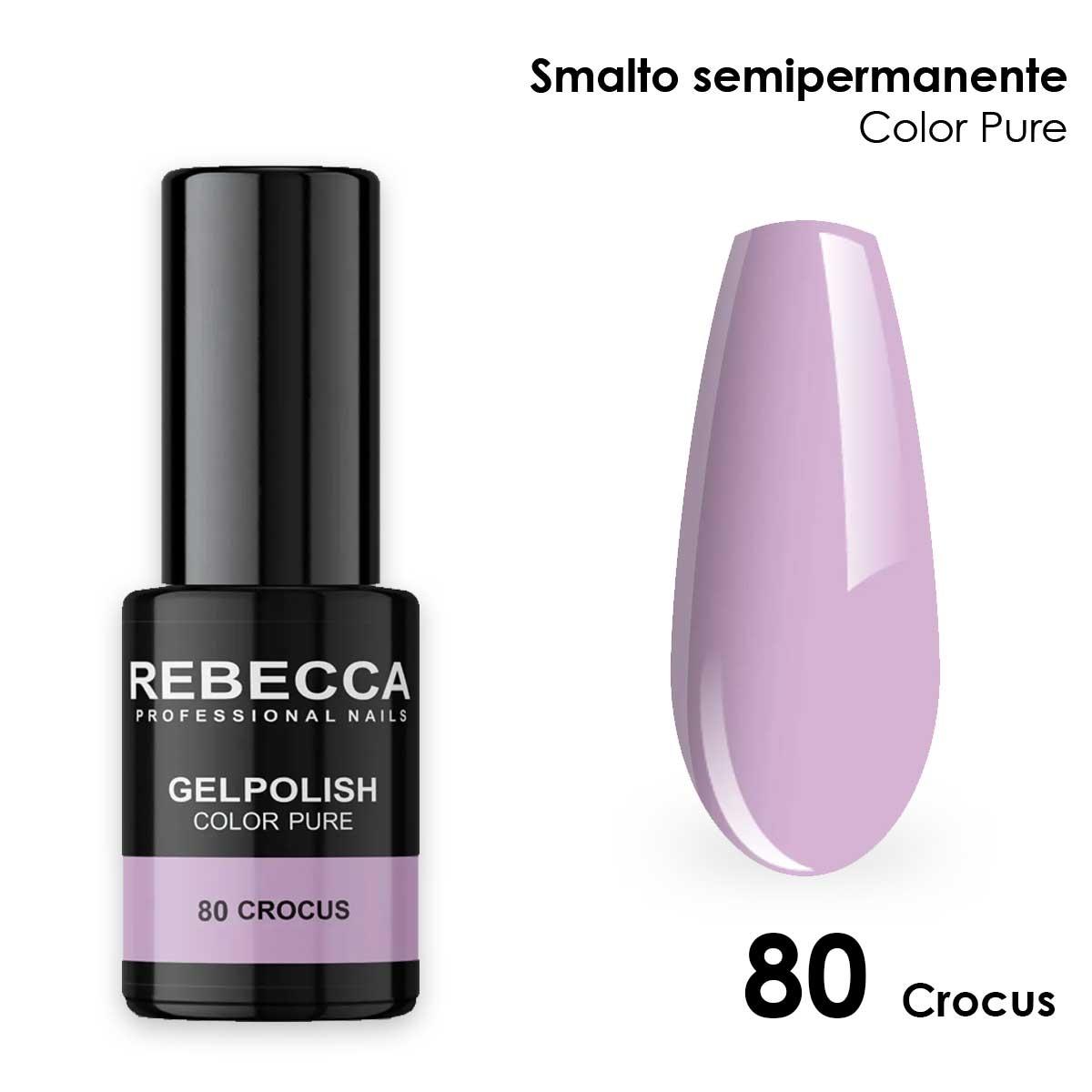 Rebecca gel polish soak off color pure 5 ml  smalto semipermanente n.80