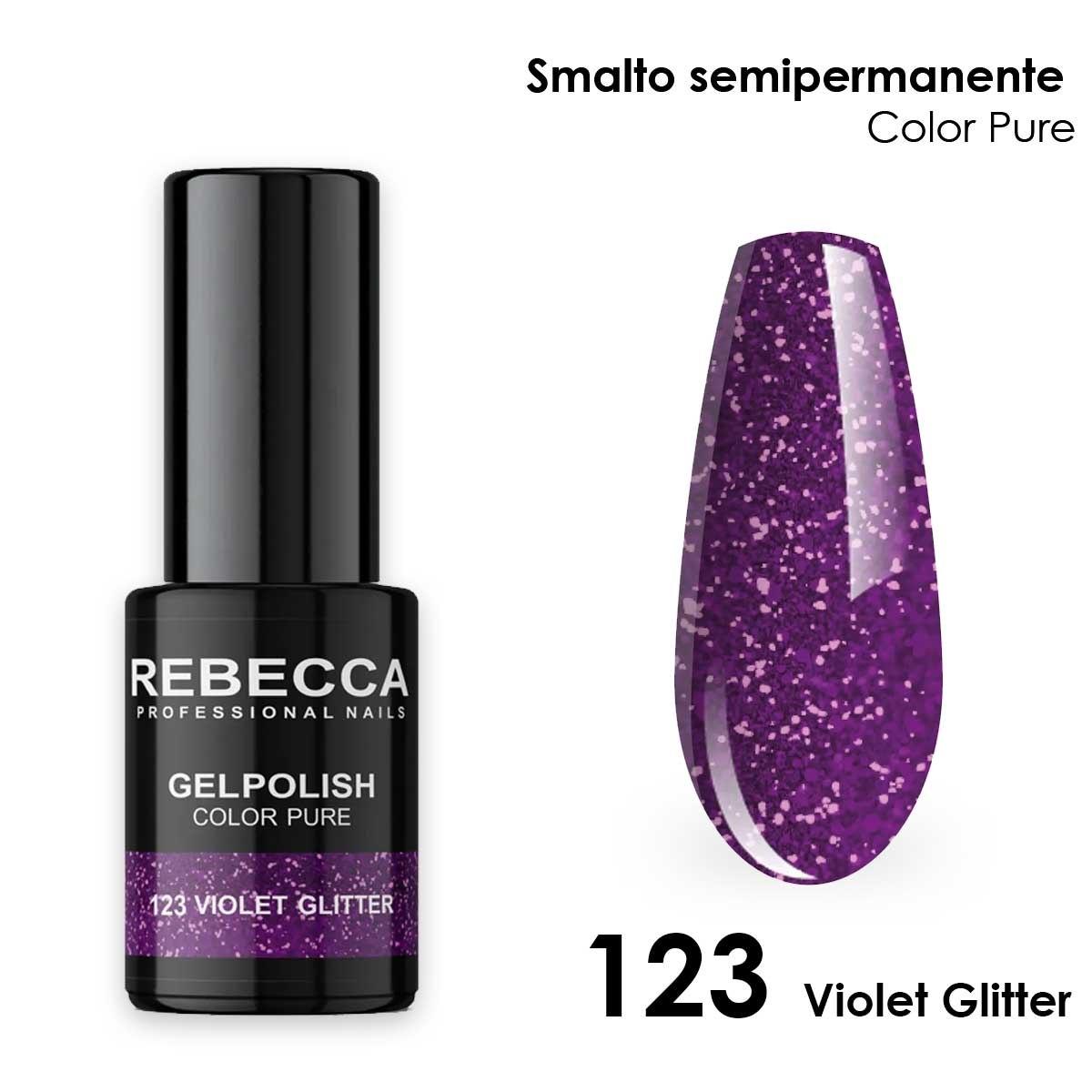 Rebecca gel polish soak off color pure 5 ml  smalto semipermanente n.123