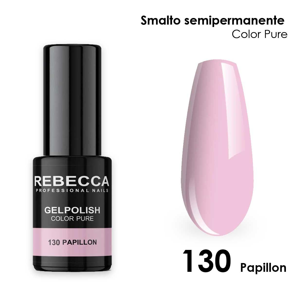 Rebecca gel polish soak off color pure 5 ml  smalto semipermanente n.130