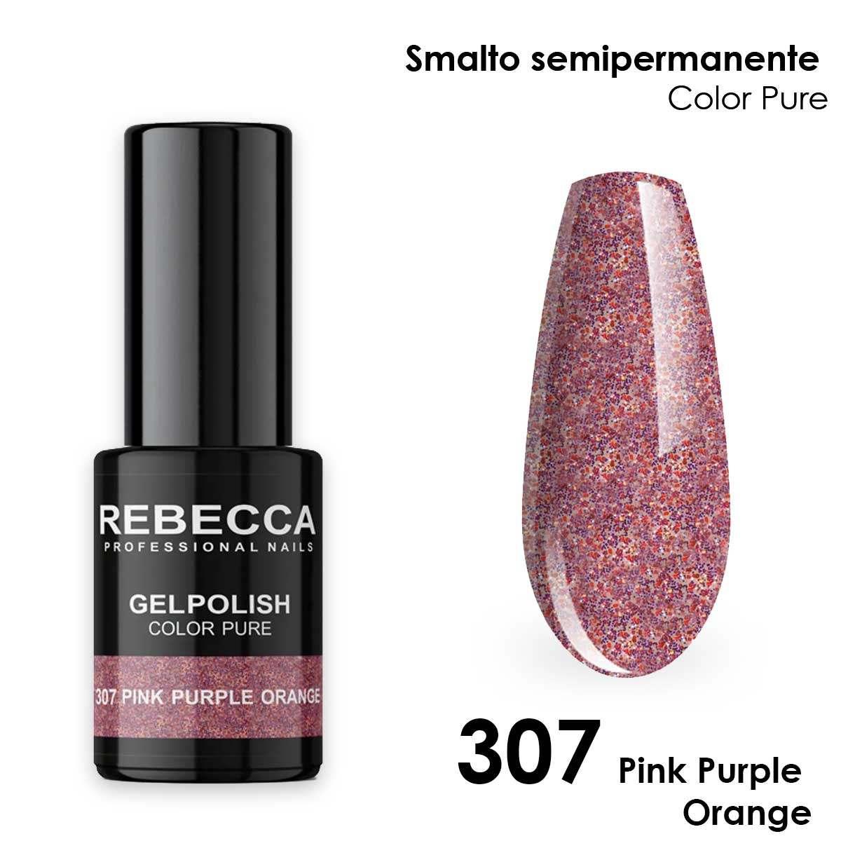 Rebecca gel polish soak off color pure 5 ml  smalto semipermanente n.307