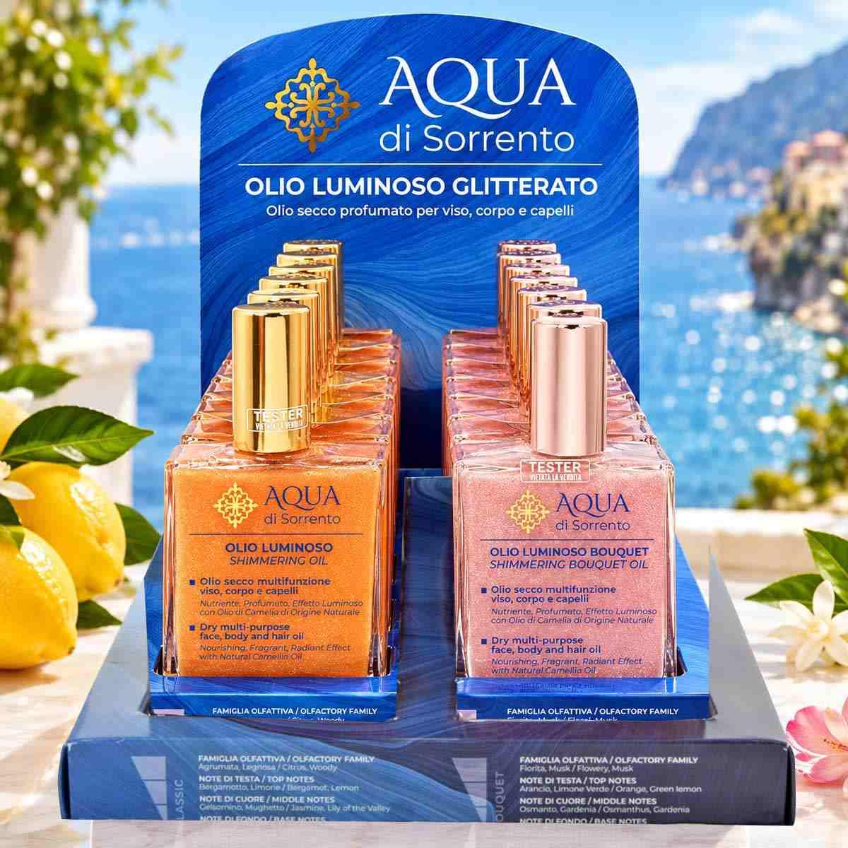 Expo banco aqua di sorrento - 2 oli luminosi (12 pezzi + 2 tester)