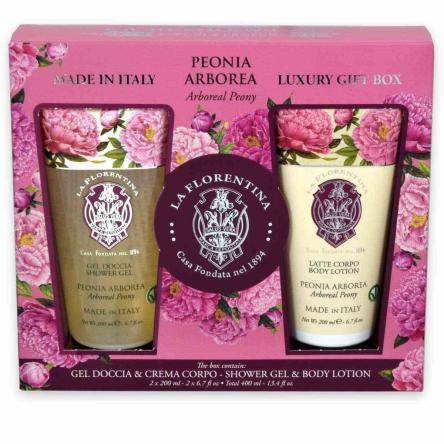 La florentina gift set peonia gel doccia 200ml+ latte corpo  200ml