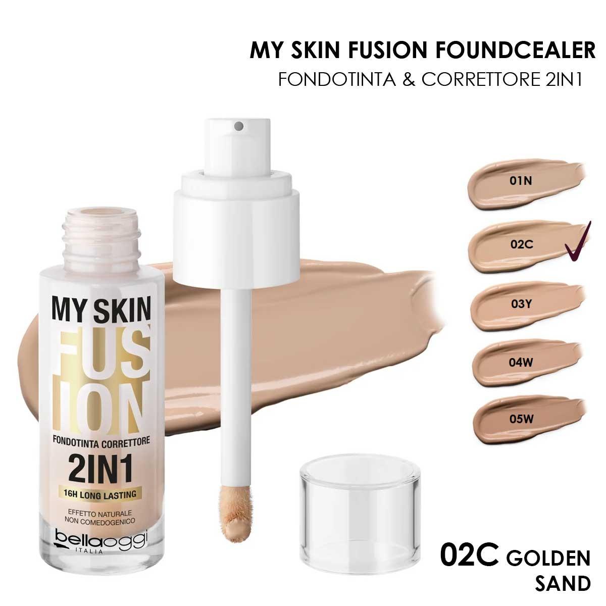 Bella oggi my skin fusion foundcealer fondotinta e correttore golden sand