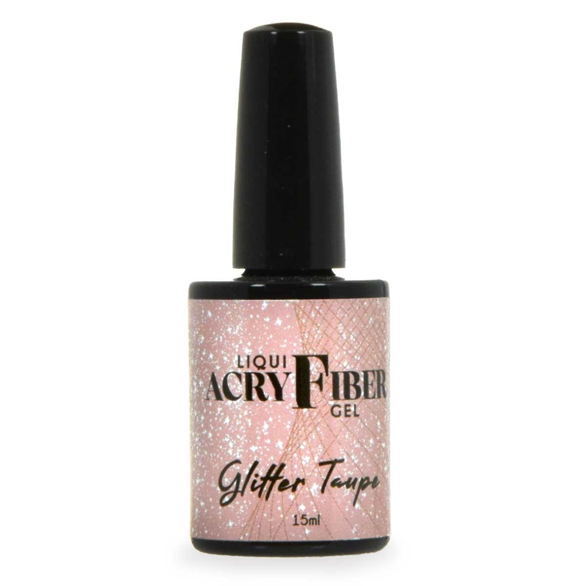 Uv liqui-acryfiber gel - glitter taupe 15 ml