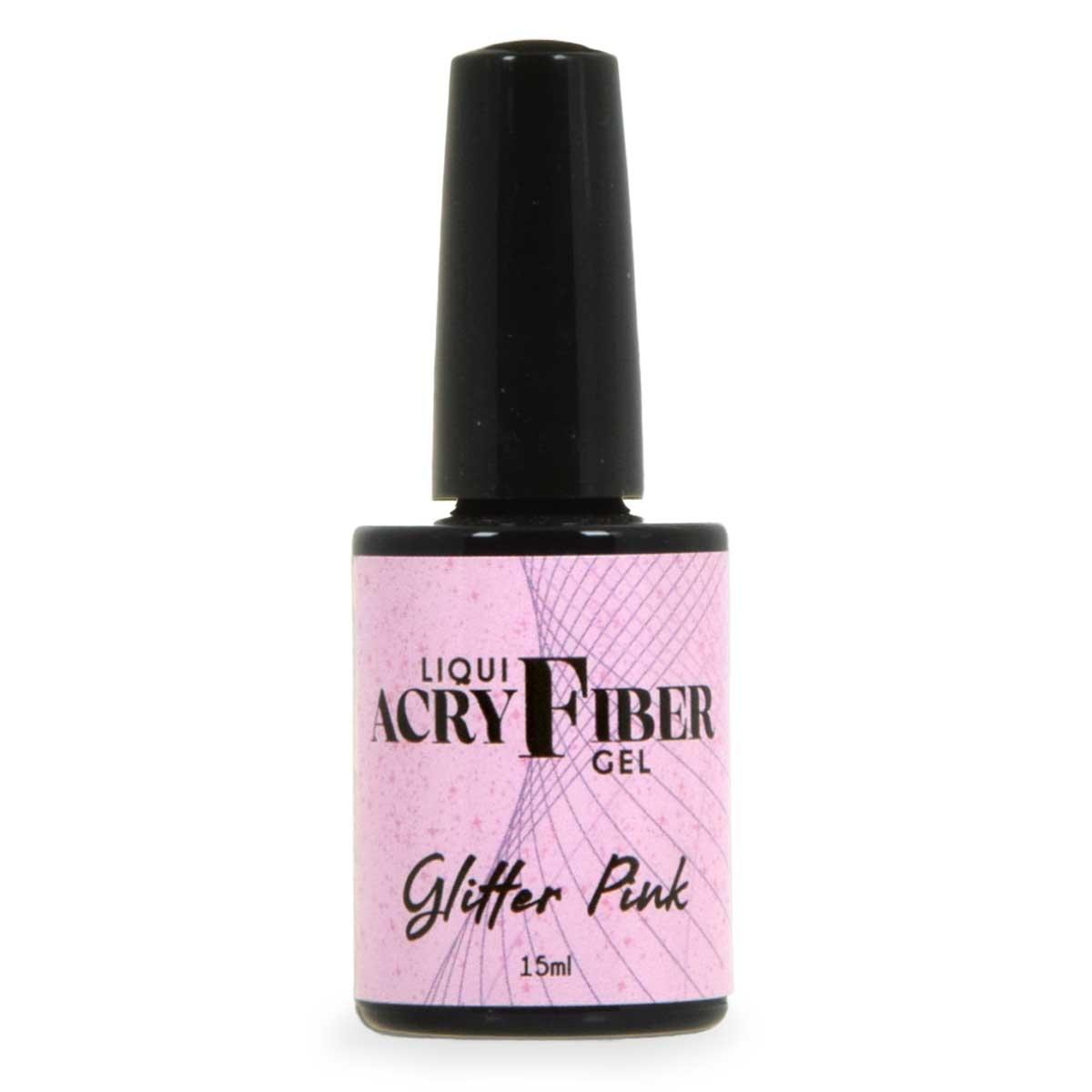 Uv liqui-acryfiber gel - glitter pink 15 ml
