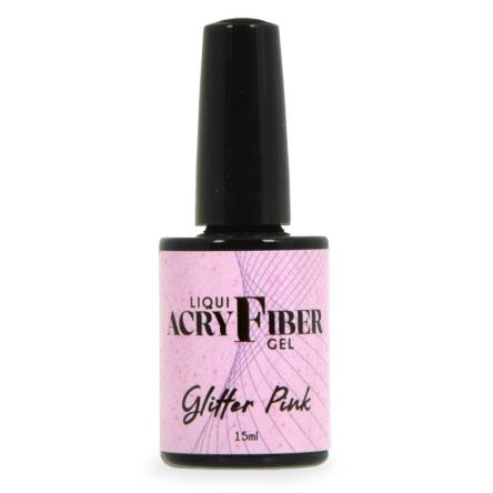 Uv liqui-acryfiber gel - glitter pink 15 ml