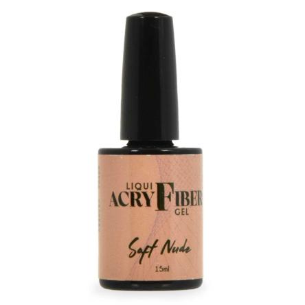 Uv liqui-acryfiber gel - soft nude 15 ml